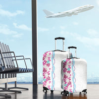 Monstera Tiare Plumeria Luggage Cover Pink Polynesian Pattern LT01 - Polynesian Pride