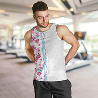 Monstera Tiare Plumeria Men Tank Top Pink Polynesian Pattern LT01 Pink - Polynesian Pride