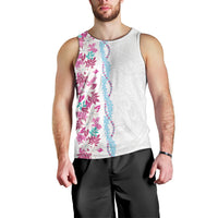 Monstera Tiare Plumeria Men Tank Top Pink Polynesian Pattern LT01 - Polynesian Pride