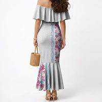 Monstera Tiare Plumeria Mermaid Dress Pink Polynesian Pattern LT01 - Polynesian Pride