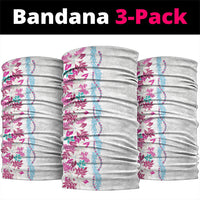 Monstera Tiare Plumeria Neck Gaiter Pink Polynesian Pattern LT01 package One Size: 25*50cm Pink - Polynesian Pride