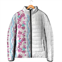 Monstera Tiare Plumeria Padded Jacket Pink Polynesian Pattern LT01 - Polynesian Pride