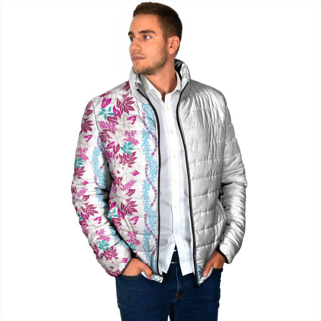 Monstera Tiare Plumeria Padded Jacket Pink Polynesian Pattern LT01 - Polynesian Pride