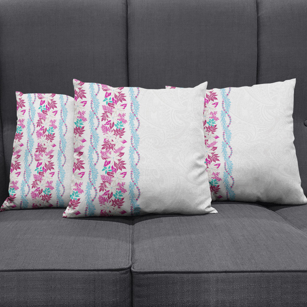 Monstera Tiare Plumeria Pillow Cover Pink Polynesian Pattern LT01 - Polynesian Pride