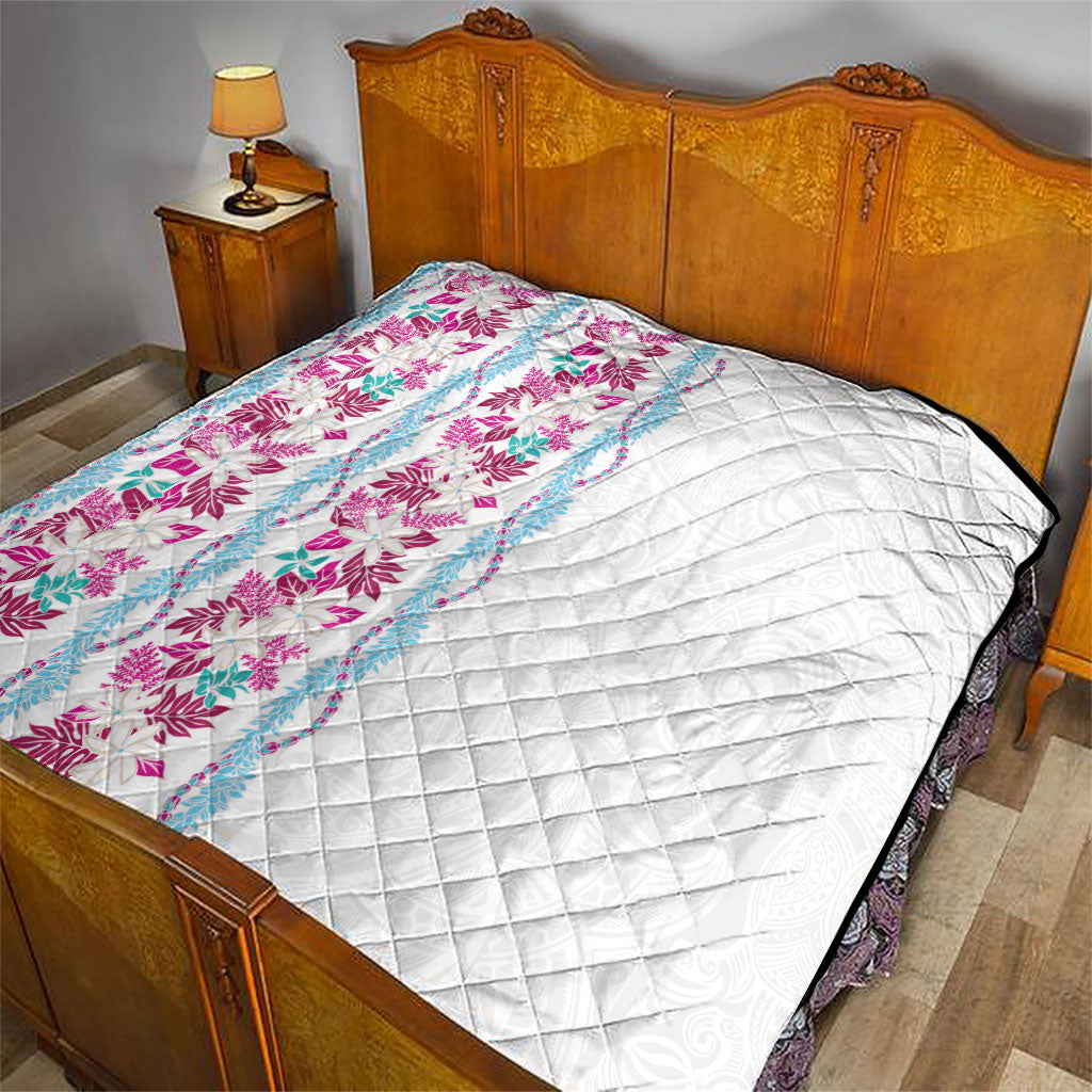 Monstera Tiare Plumeria Quilt Pink Polynesian Pattern LT01 - Polynesian Pride