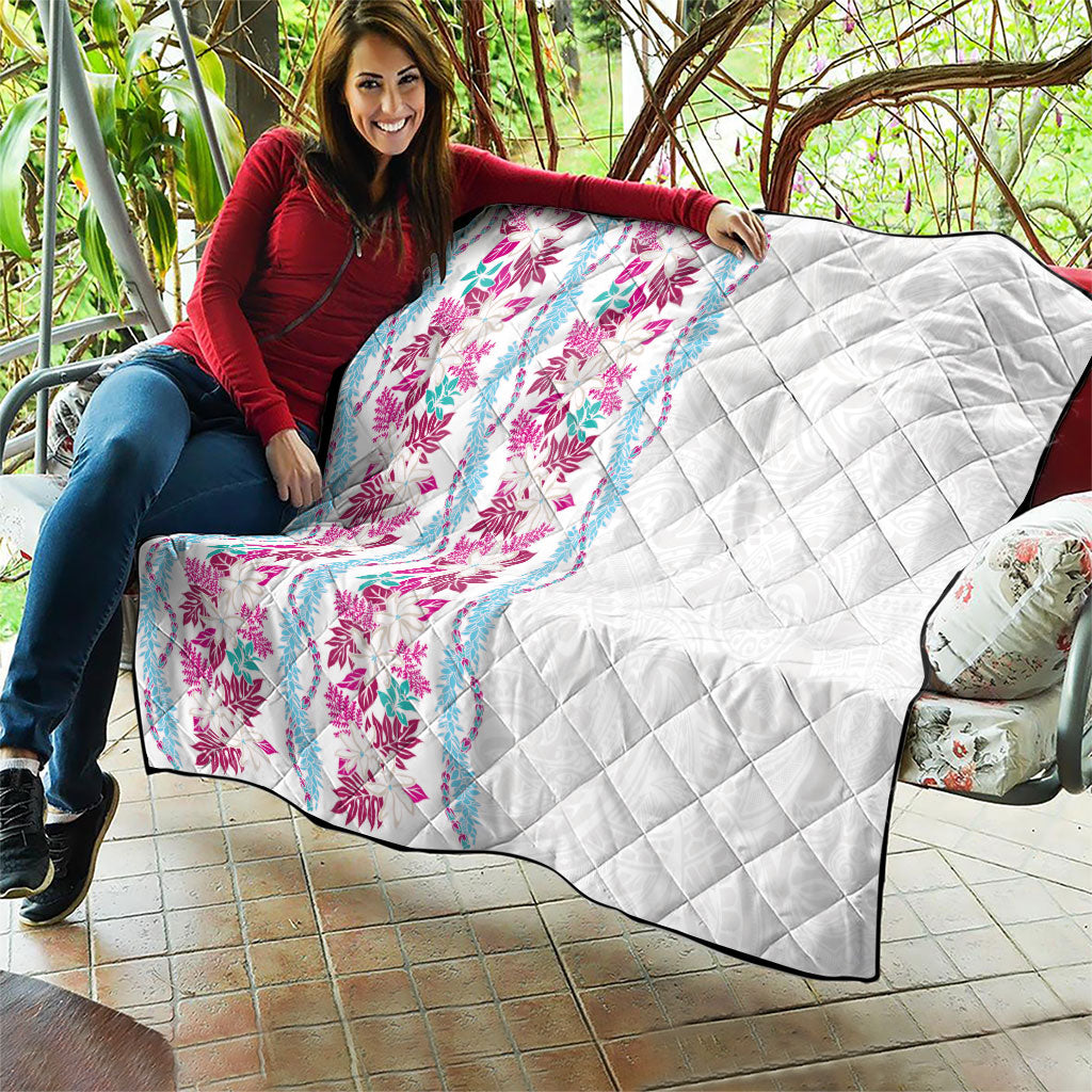 Monstera Tiare Plumeria Quilt Pink Polynesian Pattern LT01 - Polynesian Pride