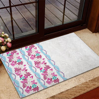 Monstera Tiare Plumeria Rubber Doormat Pink Polynesian Pattern LT01 - Polynesian Pride
