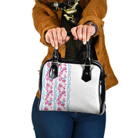Monstera Tiare Plumeria Shoulder Handbag Pink Polynesian Pattern LT01 One Size Pink - Polynesian Pride