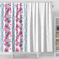 Monstera Tiare Plumeria Shower Curtain Pink Polynesian Pattern LT01 - Polynesian Pride