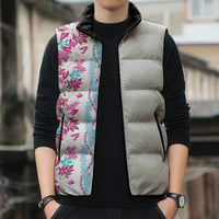 Monstera Tiare Plumeria Sleeveless Puffer Jacket Pink Polynesian Pattern LT01 - Polynesian Pride