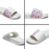 Monstera Tiare Plumeria Slide Sandals Pink Polynesian Pattern LT01 - Polynesian Pride