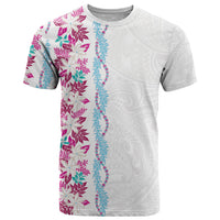 Monstera Tiare Plumeria T Shirt Pink Polynesian Pattern LT01 Pink - Polynesian Pride