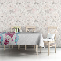 Monstera Tiare Plumeria Tablecloth Pink Polynesian Pattern LT01 - Polynesian Pride