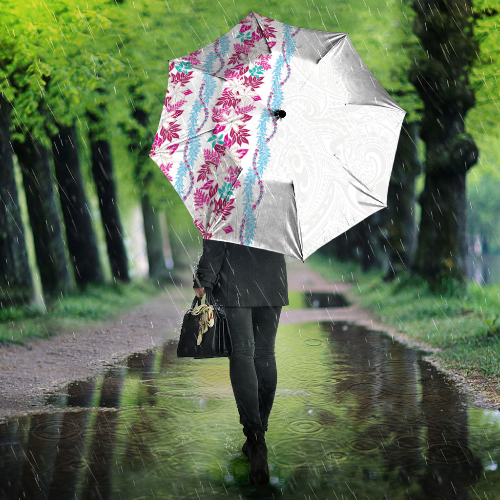 Monstera Tiare Plumeria Umbrella Pink Polynesian Pattern LT01 - Polynesian Pride