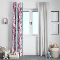 Monstera Tiare Plumeria Window Curtain Pink Polynesian Pattern LT01 - Polynesian Pride
