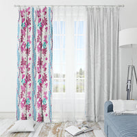Monstera Tiare Plumeria Window Curtain Pink Polynesian Pattern LT01 - Polynesian Pride