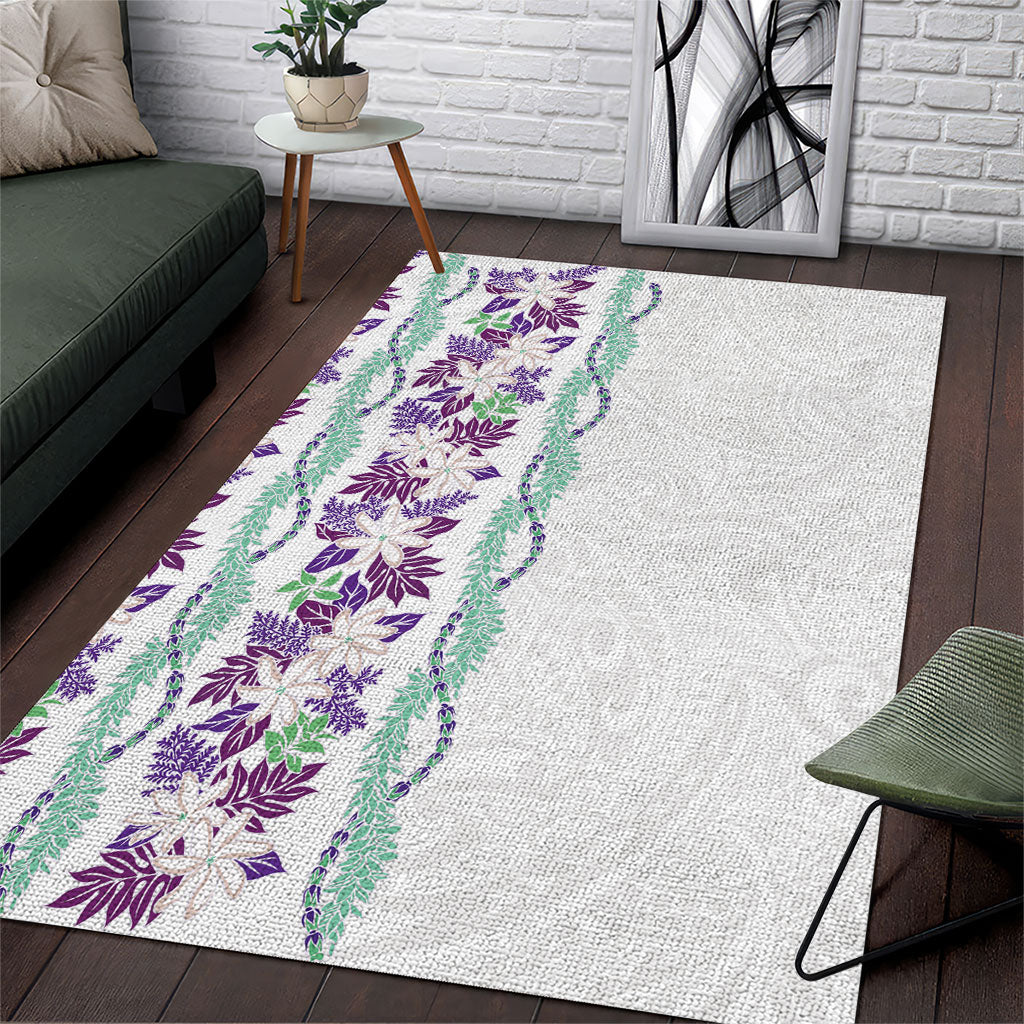 Monstera Tiare Plumeria Area Rug Purple Polynesian Pattern LT01 Purple - Polynesian Pride
