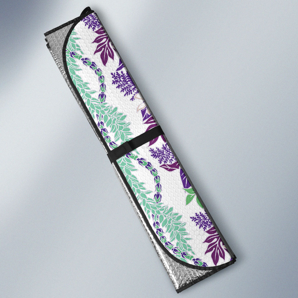 Monstera Tiare Plumeria Auto Sun Shade Purple Polynesian Pattern LT01 - Polynesian Pride