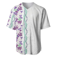 Monstera Tiare Plumeria Baseball Jersey Purple Polynesian Pattern LT01 Purple - Polynesian Pride
