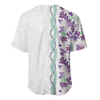 Monstera Tiare Plumeria Baseball Jersey Purple Polynesian Pattern LT01 - Polynesian Pride
