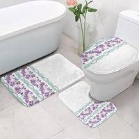 Monstera Tiare Plumeria Bathroom Set Purple Polynesian Pattern LT01 - Polynesian Pride