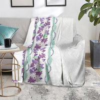 Monstera Tiare Plumeria Blanket Purple Polynesian Pattern LT01 - Polynesian Pride