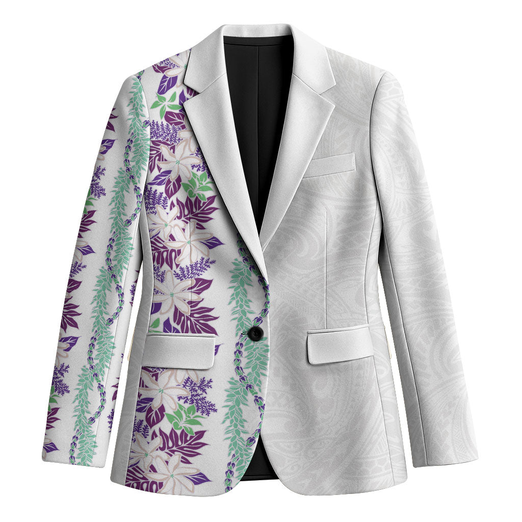 Monstera Tiare Plumeria Blazer Purple Polynesian Pattern LT01 Unisex Purple - Polynesian Pride