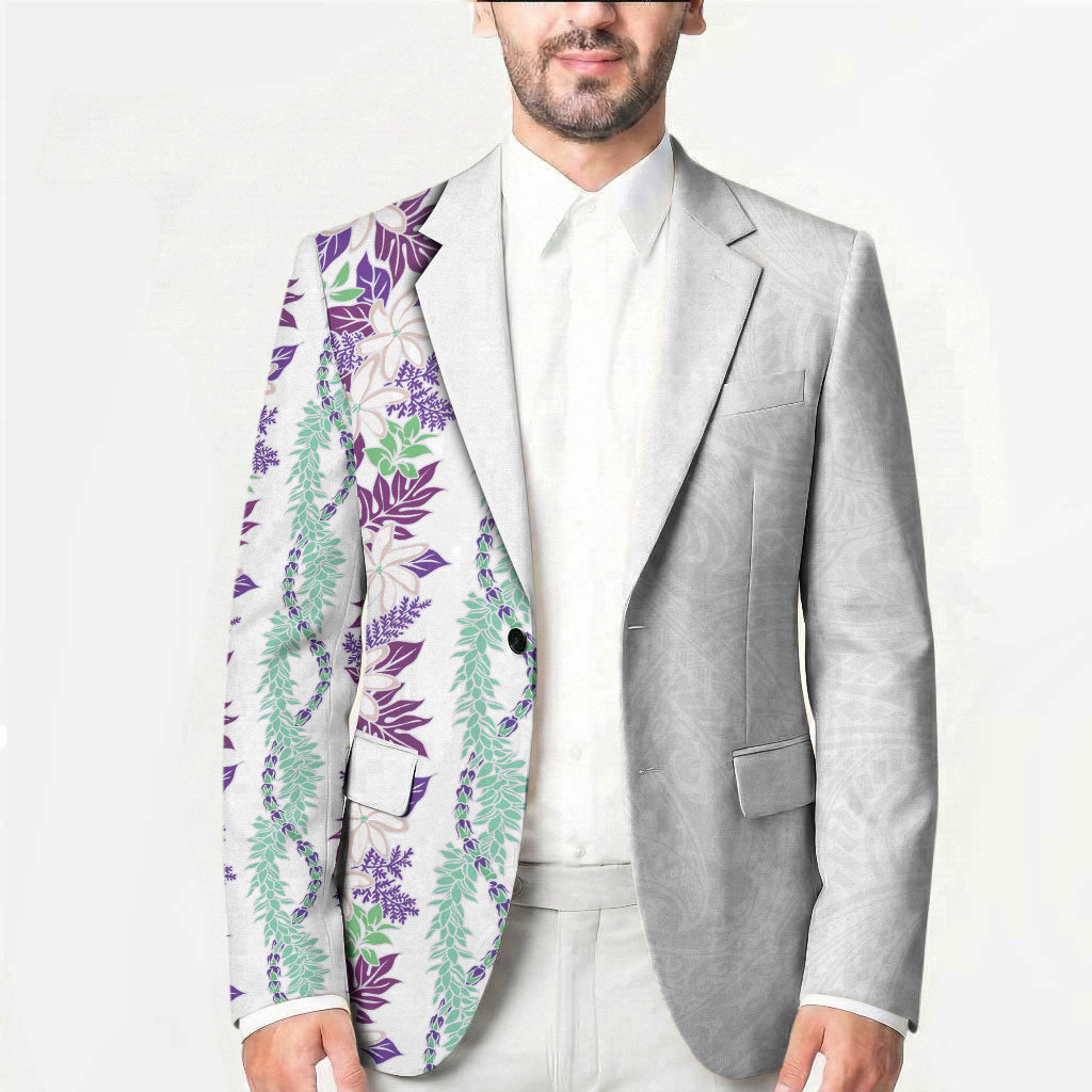 Monstera Tiare Plumeria Blazer Purple Polynesian Pattern LT01 - Polynesian Pride