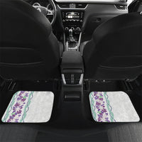 Monstera Tiare Plumeria Car Mats Purple Polynesian Pattern LT01 Set 2pcs - Back Purple - Polynesian Pride