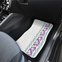 Monstera Tiare Plumeria Car Mats Purple Polynesian Pattern LT01 - Polynesian Pride