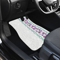 Monstera Tiare Plumeria Car Mats Purple Polynesian Pattern LT01 - Polynesian Pride