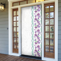 Monstera Tiare Plumeria Door Cover Purple Polynesian Pattern LT01 - Polynesian Pride
