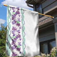 Monstera Tiare Plumeria Garden Flag Purple Polynesian Pattern LT01 - Polynesian Pride