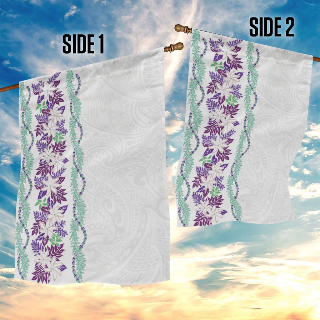 Monstera Tiare Plumeria Garden Flag Purple Polynesian Pattern LT01 - Polynesian Pride