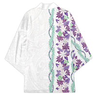 Monstera Tiare Plumeria Kimono Purple Polynesian Pattern LT01 - Polynesian Pride