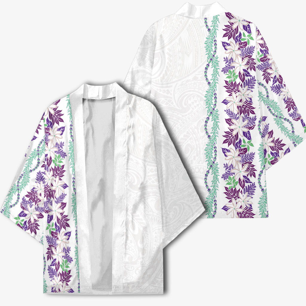 Monstera Tiare Plumeria Kimono Purple Polynesian Pattern LT01 - Polynesian Pride