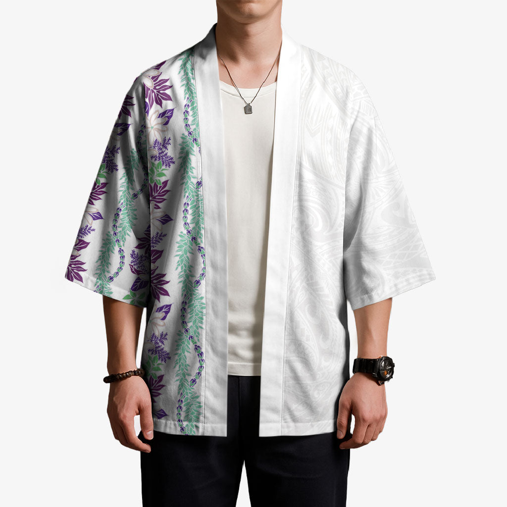 Monstera Tiare Plumeria Kimono Purple Polynesian Pattern LT01 - Polynesian Pride