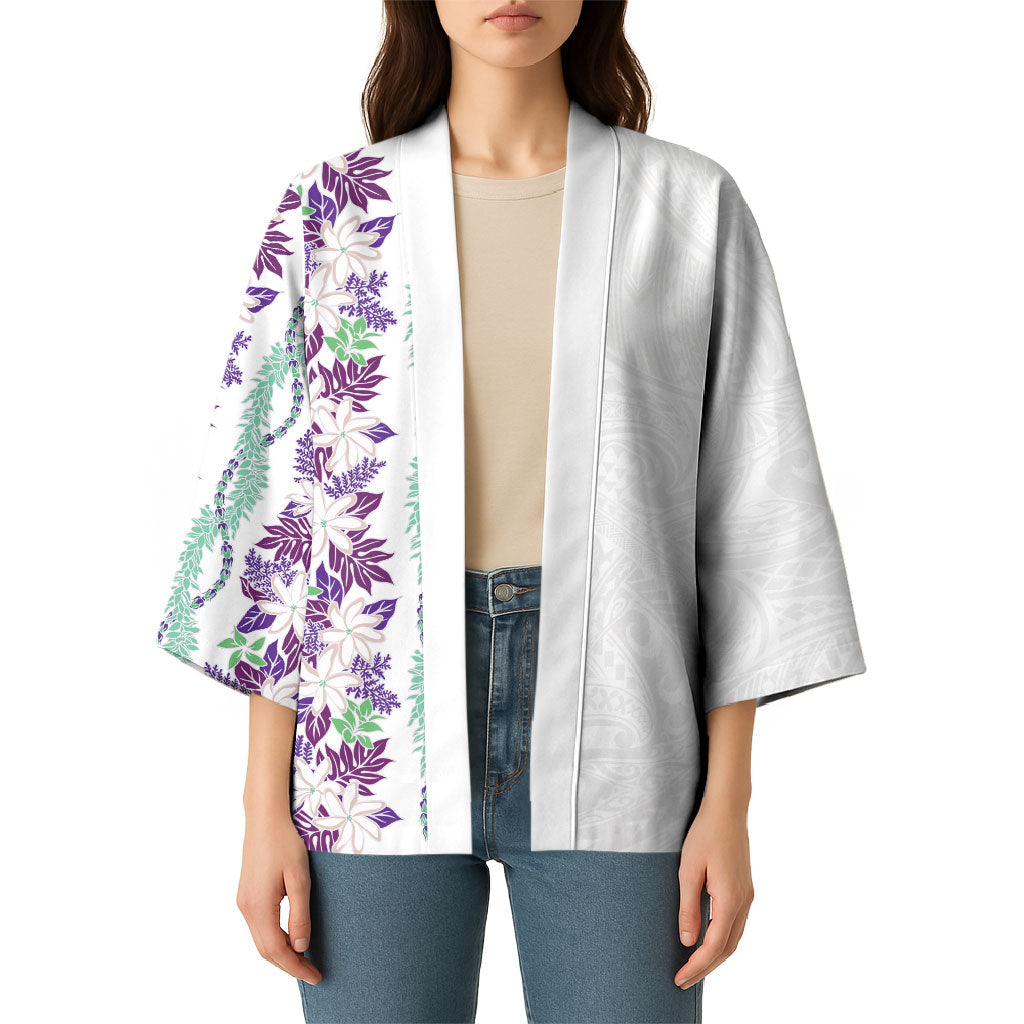 Monstera Tiare Plumeria Kimono Purple Polynesian Pattern LT01 - Polynesian Pride