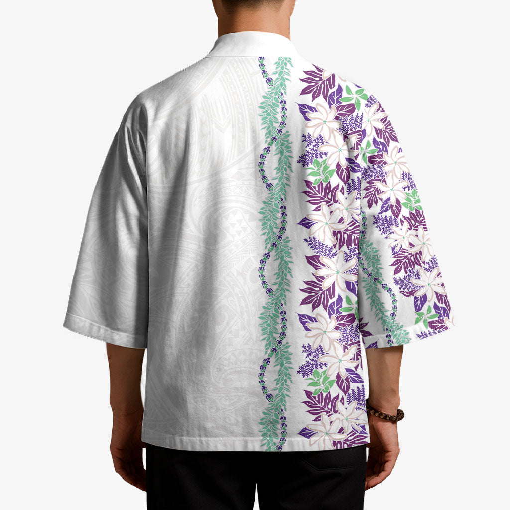 Monstera Tiare Plumeria Kimono Purple Polynesian Pattern LT01 - Polynesian Pride