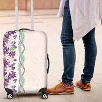 Monstera Tiare Plumeria Luggage Cover Purple Polynesian Pattern LT01 Purple - Polynesian Pride