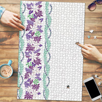 Monstera Tiare Plumeria Puzzle Purple Polynesian Pattern LT01 Purple - Polynesian Pride
