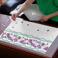 Monstera Tiare Plumeria Puzzle Purple Polynesian Pattern LT01 - Polynesian Pride
