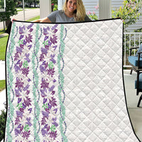 Monstera Tiare Plumeria Quilt Purple Polynesian Pattern LT01 Purple - Polynesian Pride