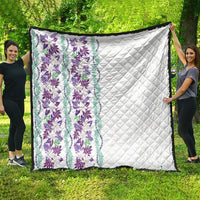 Monstera Tiare Plumeria Quilt Purple Polynesian Pattern LT01 - Polynesian Pride