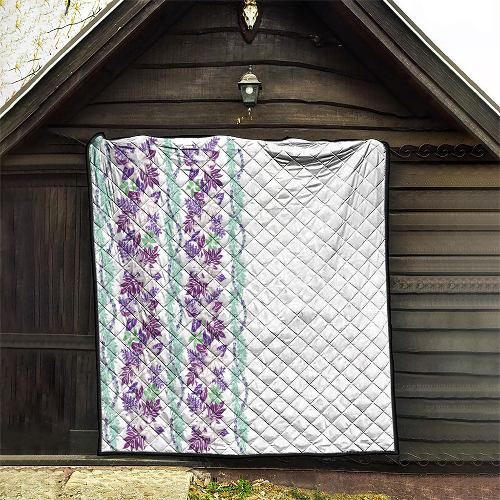 Monstera Tiare Plumeria Quilt Purple Polynesian Pattern LT01 - Polynesian Pride