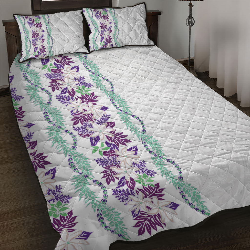 Monstera Tiare Plumeria Quilt Bed Set Purple Polynesian Pattern LT01 Purple - Polynesian Pride