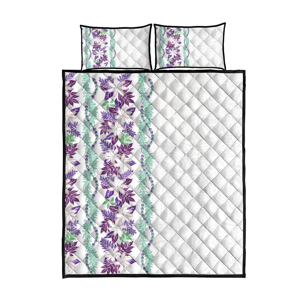 Monstera Tiare Plumeria Quilt Bed Set Purple Polynesian Pattern LT01 - Polynesian Pride