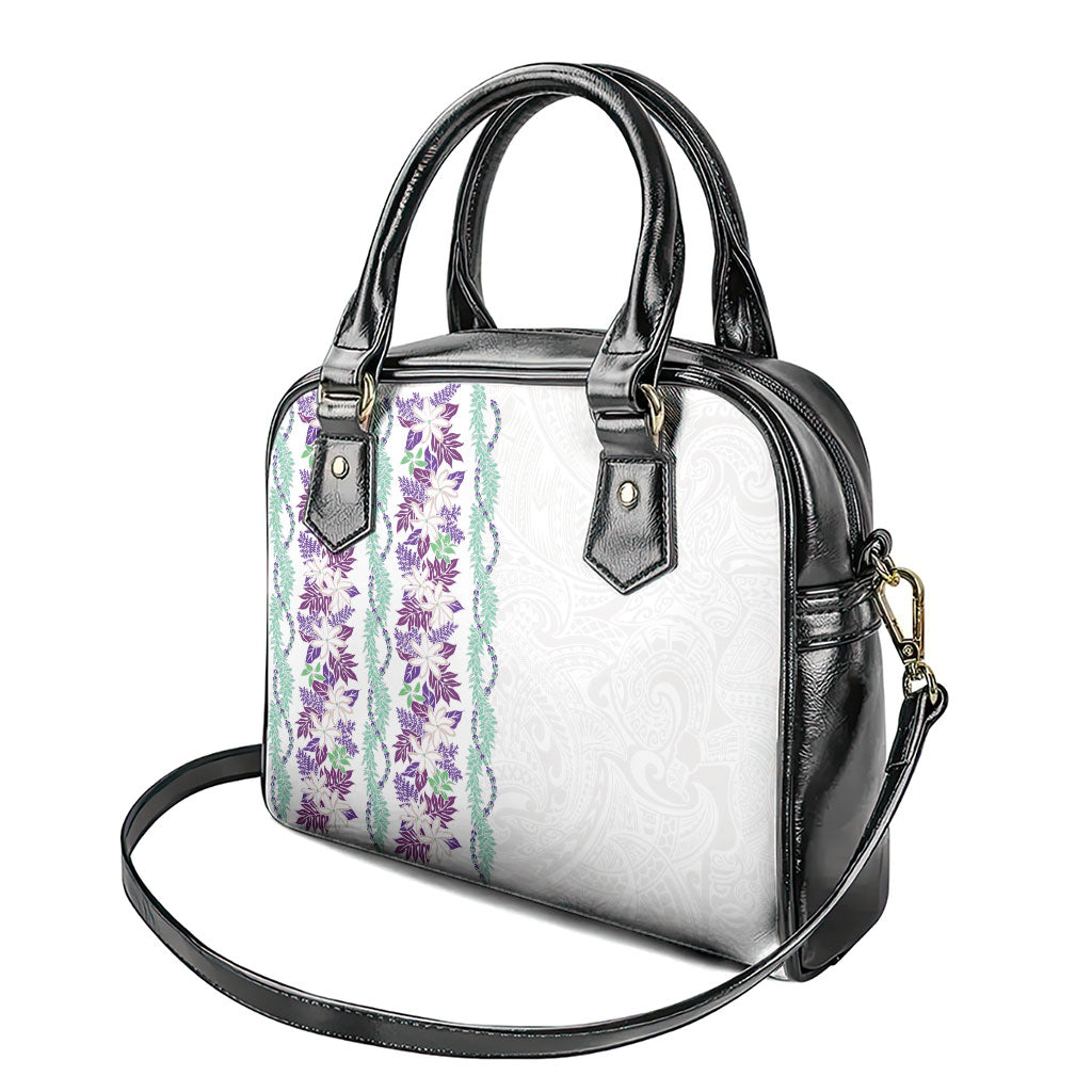 Monstera Tiare Plumeria Shoulder Handbag Purple Polynesian Pattern LT01 - Polynesian Pride
