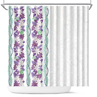 Monstera Tiare Plumeria Shower Curtain Purple Polynesian Pattern LT01 Purple - Polynesian Pride