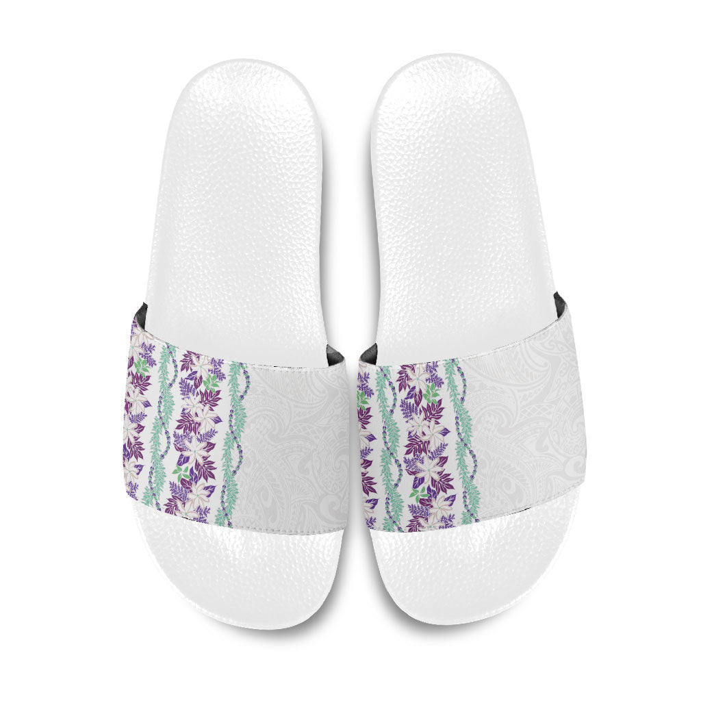 Monstera Tiare Plumeria Slide Sandals Purple Polynesian Pattern LT01 Purple - Polynesian Pride